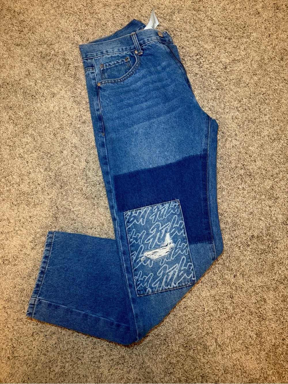 FUBU Blue Patchwork Women's Jeans 90s